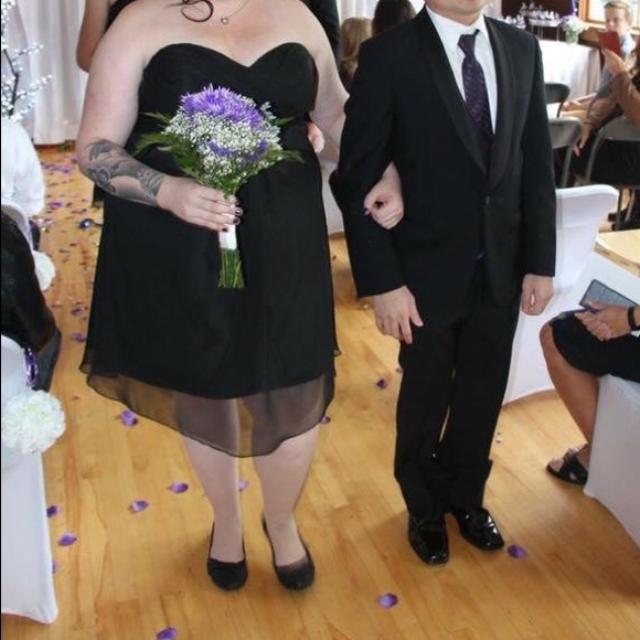 Size 24 Black Strapless Bridesmaids Dress - Picture 3 of 3